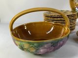 many bowls and bowls that are sitting on a table