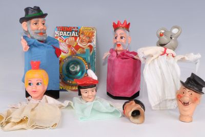 1 Lot de 5 Marionnettes têtes en plastique, on y joint de Tê…