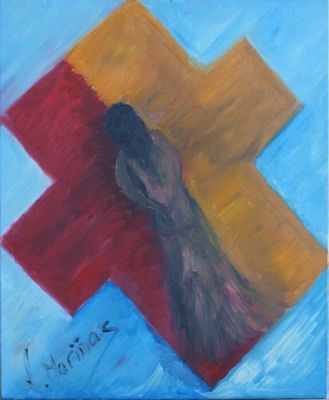 Victor Marinas. Né en 1970. Huile sur toile signée.