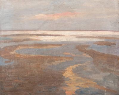 ECOLE MODERNE (XXe), « Effets de lumières »,  Huile sur toile marouflé - Photo 1