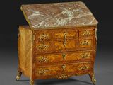 commode ancienne en bois avec dessus en marbre