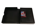 an image of a black folder with a card inside of it
