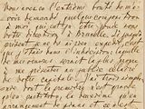 une lettre écrite à l'encre noire sur une feuille de papier