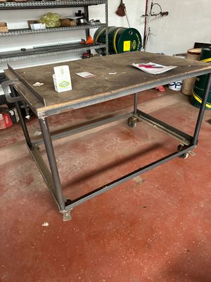 an image of a work table in a garage
