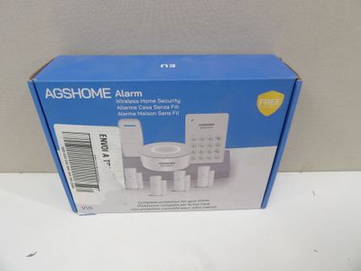 the box is open on a white counter top with a blue lid