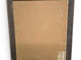 an old picture frame with a picture of a cat on it ' s side