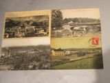 une vieille carte postale représentant une ville avec un pont au-dessus d'une rivière