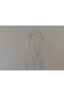 drawing of a person with a hoodie and a hoodie over their head