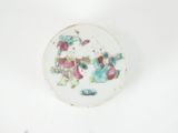 a white plate with a picture of a rabbit and a bird on it