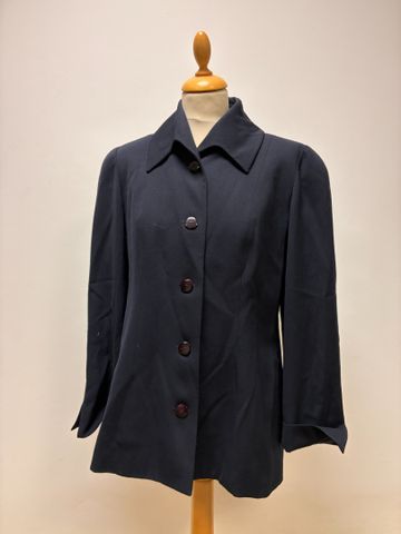 Emmanuelle KAHN - Veste en crêpe de laine bleu Marine. Taille 42....