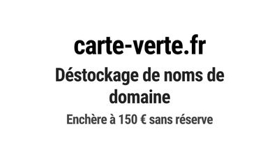 Nom de domaine carte-verte.fr. Catégorie: Automobile.