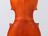 an old violin on a stand against a white background