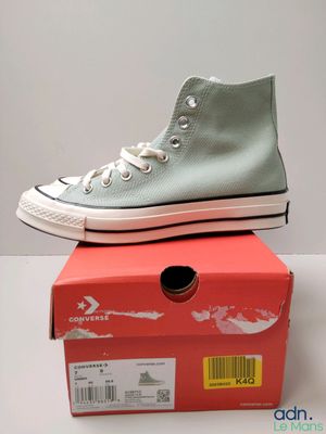 Baskets Converse All Star montantes, vert menthe et blanc