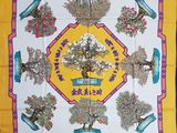 une image représentant un foulard carré orné d'un bonsaï
