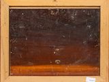 an image of a painting of a wooden frame with a label on it