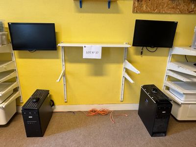 a room with a lot of computer equipment in it