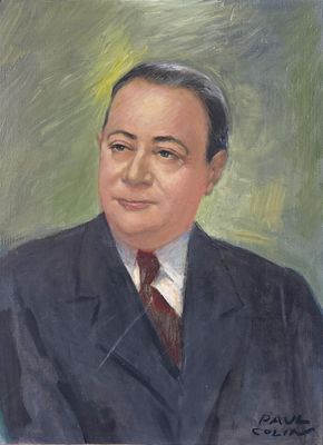 peinture représentant le portrait d'un homme en costume-cravate
