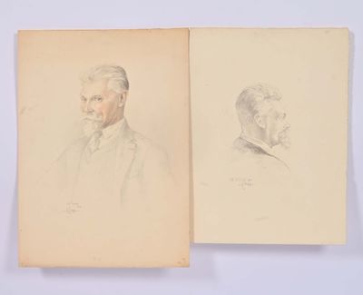 deux dessins représentant un homme en costume et une femme en robe