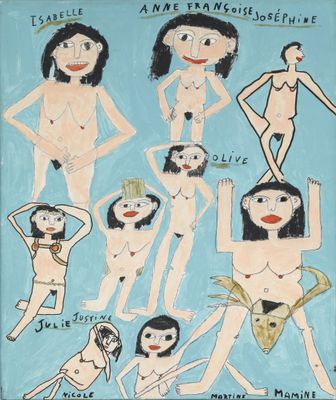 an image of a painting of a group of women in various poses
