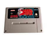 a nintendo game on a white surface with a white background