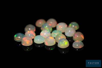 quelques oplites blancs posés sur une surface noire