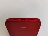 an apple iphone is shown in red on a white surface