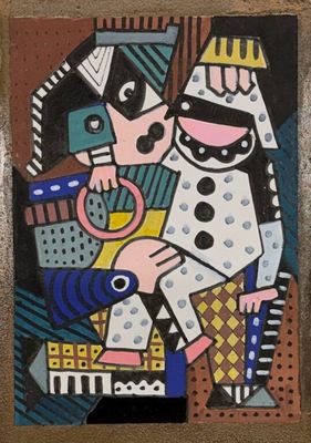 une image d'un tableau représentant une femme tenant un enfant dans ses bras