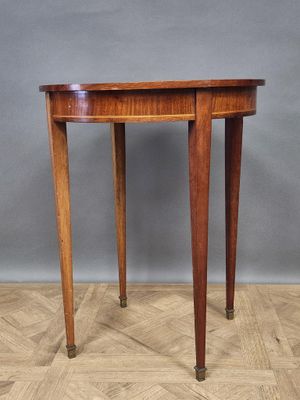 an image of a wooden table with a curved top