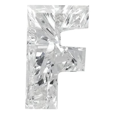La lettre « f » est composée de nombreux morceaux de feuille d'argent