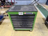 an image of a green tool cabinet with a number on it