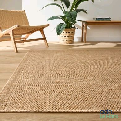a large rug on the floor in a living room