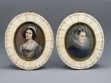 paire de portraits miniatures de femmes, XIXe-XXe siècles