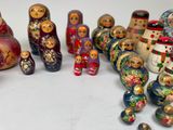 a lot of russian nesting dolls on the table