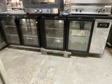 three glass doors on each side of the counter