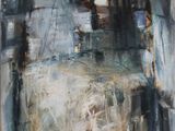 an oil painting of a painting of a building with a window