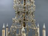a large crystal chandelier hanging from the ceiling