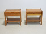 pair of mid - century style nightstand tables with drawers