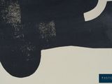 a black and white picture of an elephant on a white background