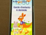 une photo d'un téléphone portable sur laquelle figurent un kangourou et un lapin