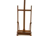 a wooden easer with a wooden stand on a white background