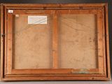 an old wooden picture frame with a picture of a bird on it