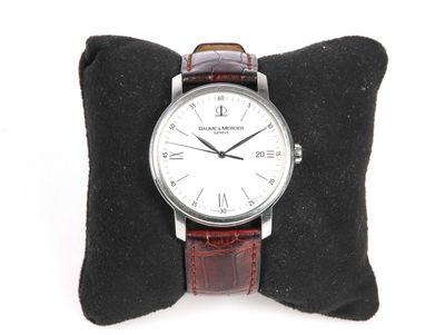 BAUME & MERCIER. Montre "Classima" en acier. Boîtier rond, cadran blan - Photo 1