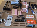 a table with a lot of different items on it