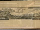 une vieille photo représentant un paysage avec des montagnes en arrière-plan