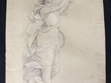 an old drawing of a woman holding a baby in her arms