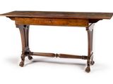 an image of a wooden table with a drawer underneath it