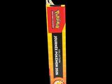 a red and yellow box with a black label on it