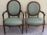 pair of antique wooden chairs with blue upholstered upholstered upholstered upholstered upholstered upholstered upholstered