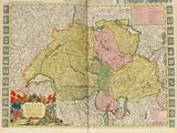 an old map of the country of germany in a book