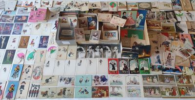 a lot of cards on the table with pictures on them